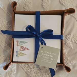 Best Dad Ever Storage Tray with Blue Ribbon Christmas Gift Stationary Catch All